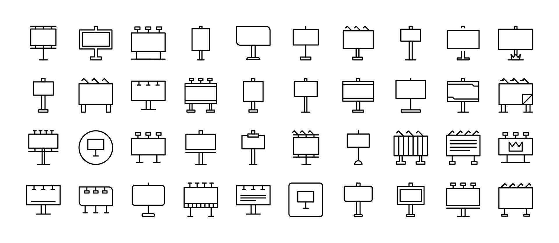 Street Banner Modern Outline Style Icons for Design, Cards, Apps, Social Networks vector
