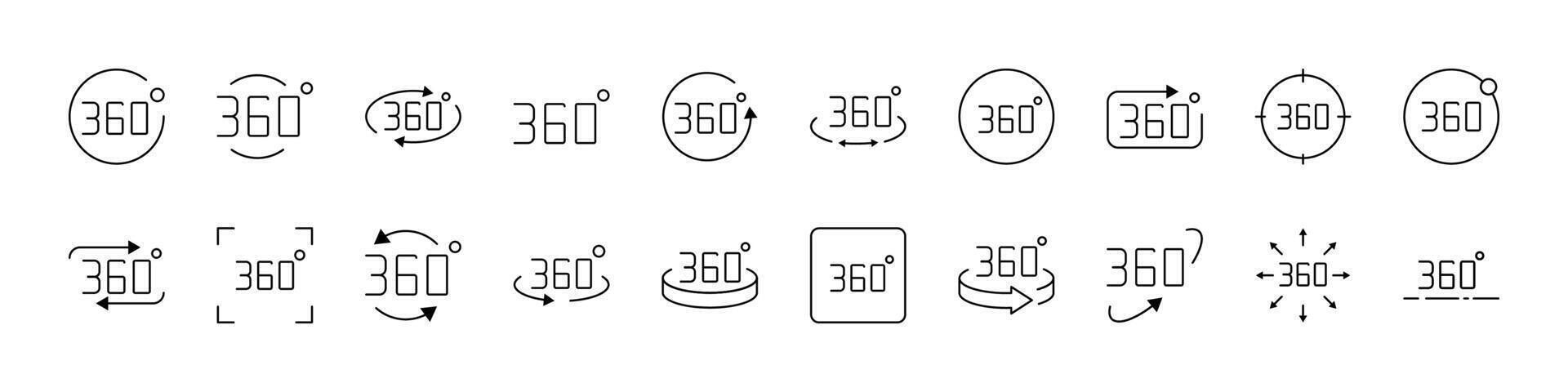 360 Line Icon Pack. Outline Signs for Graphic and Web Design, Apps, Adverts, Various Cards vector