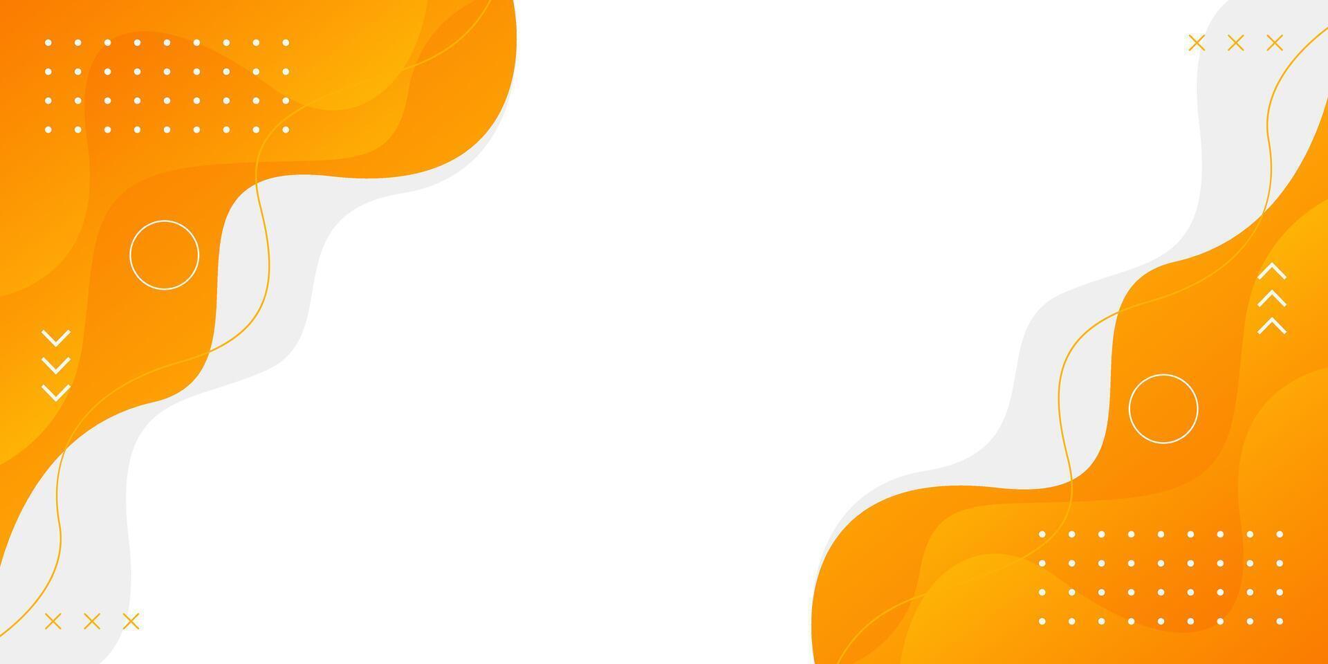 Minimalist orange and white geometric background with fluid wave shapes. Abstract dynamic wallpaper vector