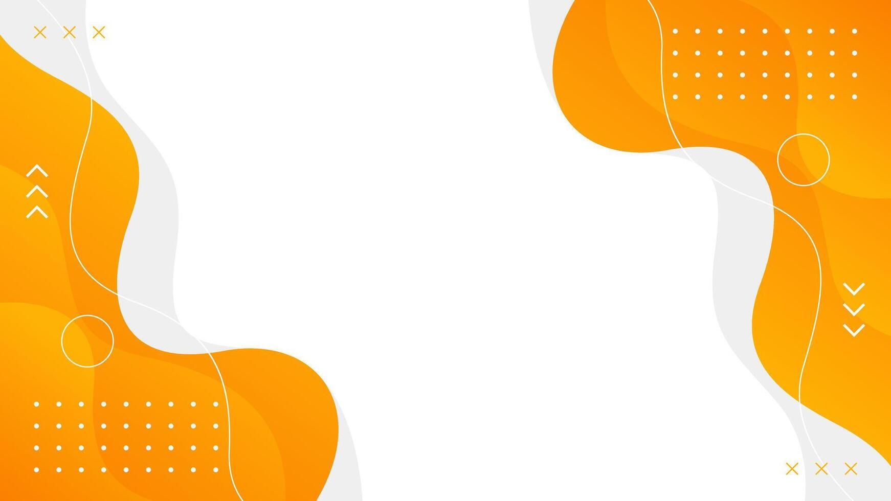 Minimalist orange geometric background with fluid wave shapes. Modern dynamic wallpaper vector