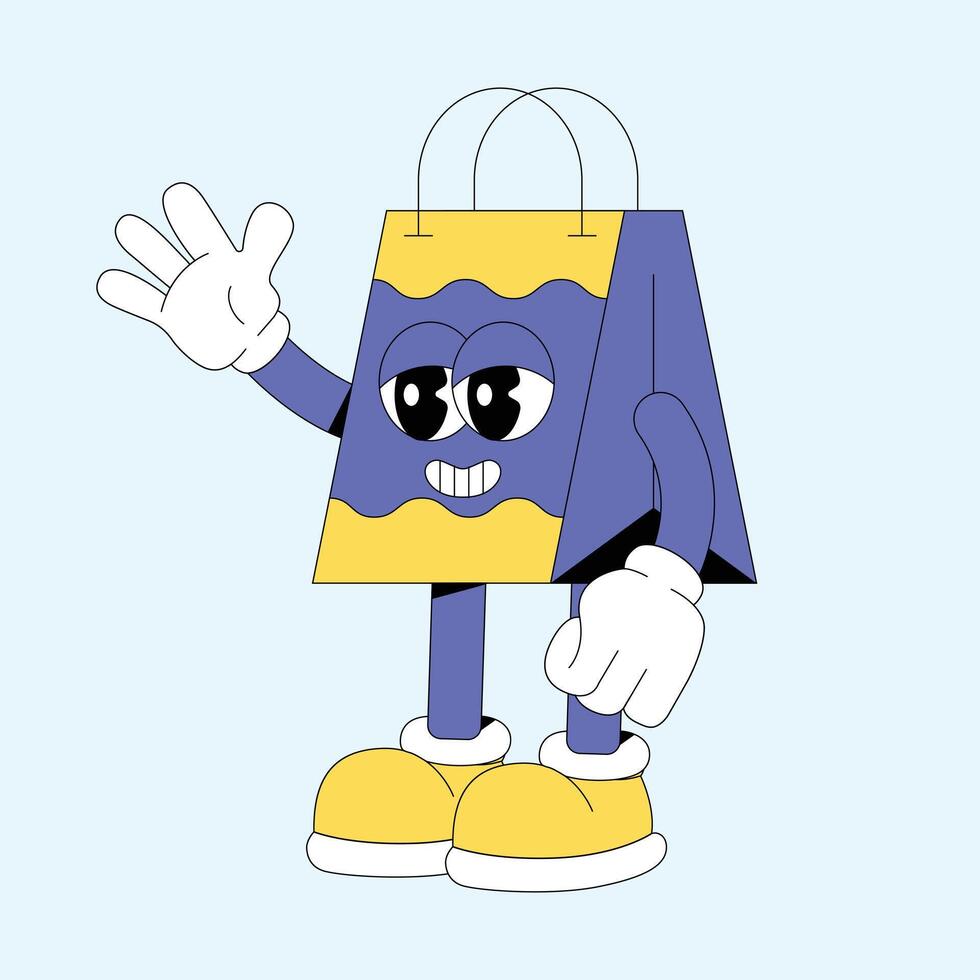 Sopping bag mascot logo character cartoon illustration vector