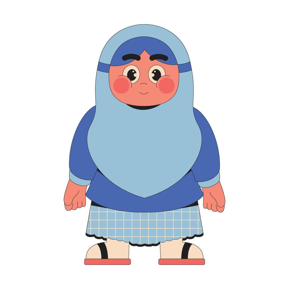 Happy Muslim Girl Illustration vector