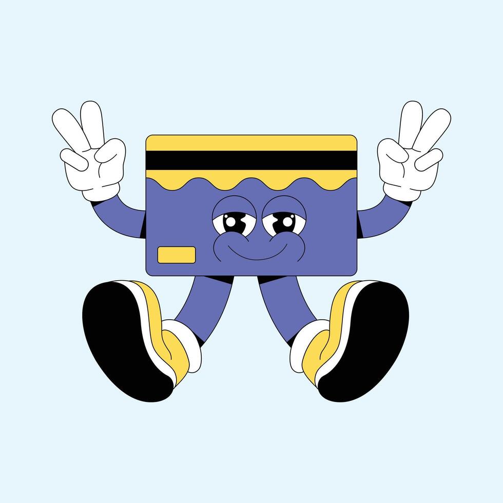 Credit card mascot logo character cartoon illustration vector
