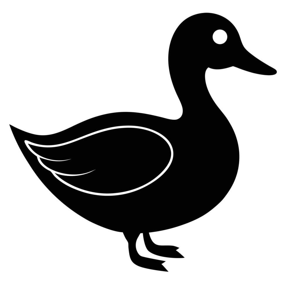 Charming Duck Silhouette Icon for Fun and Creative Illustrations vector