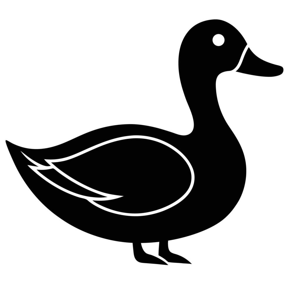 Sweet Duck Silhouette Icon for Fun and Playful Designs vector