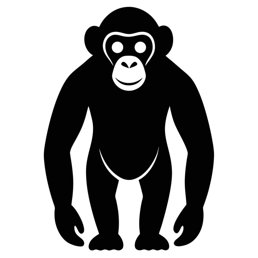 Chimpanzee Minimalist Shape vector