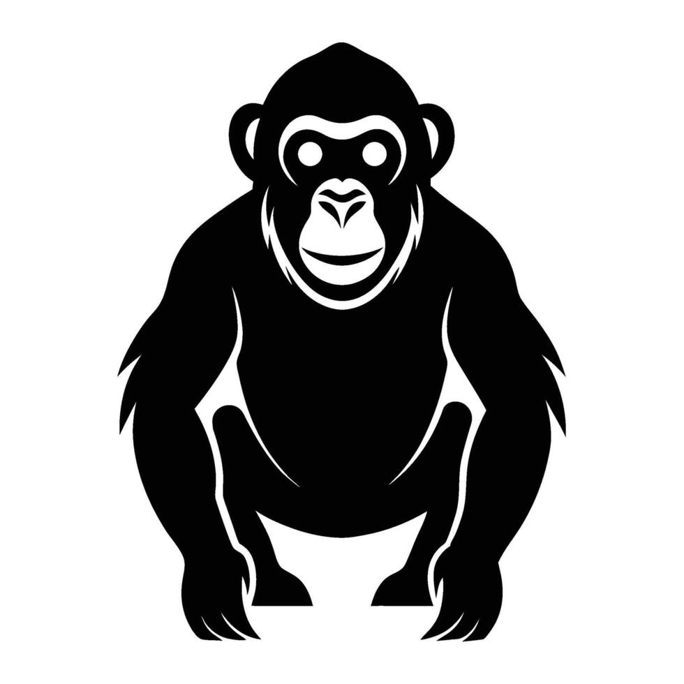 Chimpanzee Line Drawing vector