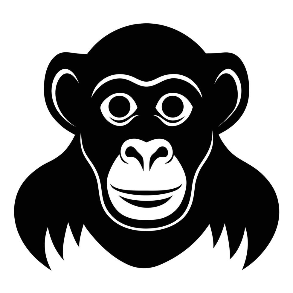 Minimalist Chimpanzee Silhouette vector