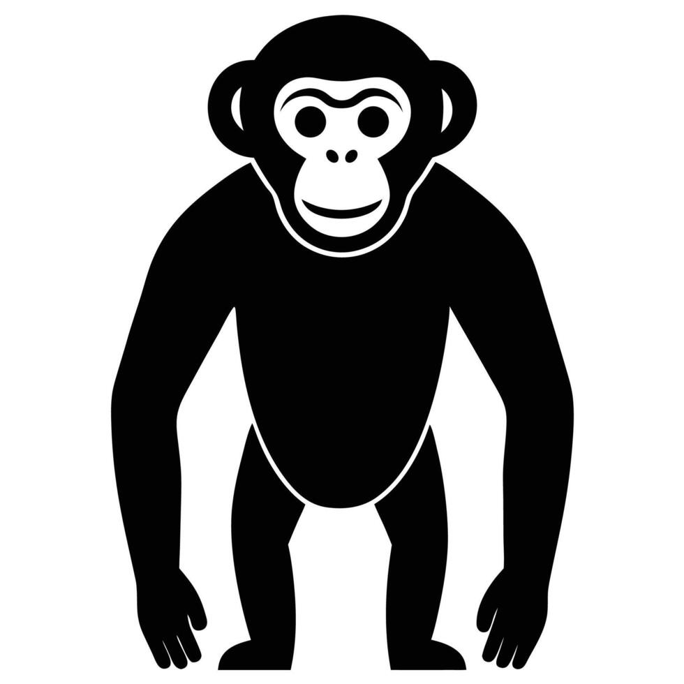 Chimpanzee Shape Outline vector