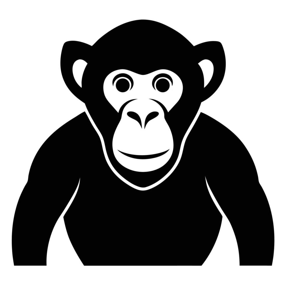 Chimpanzee Minimal Icon vector