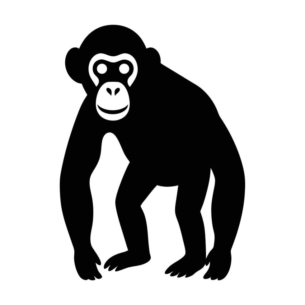 Chimpanzee Graphic Art Silhouette Design vector