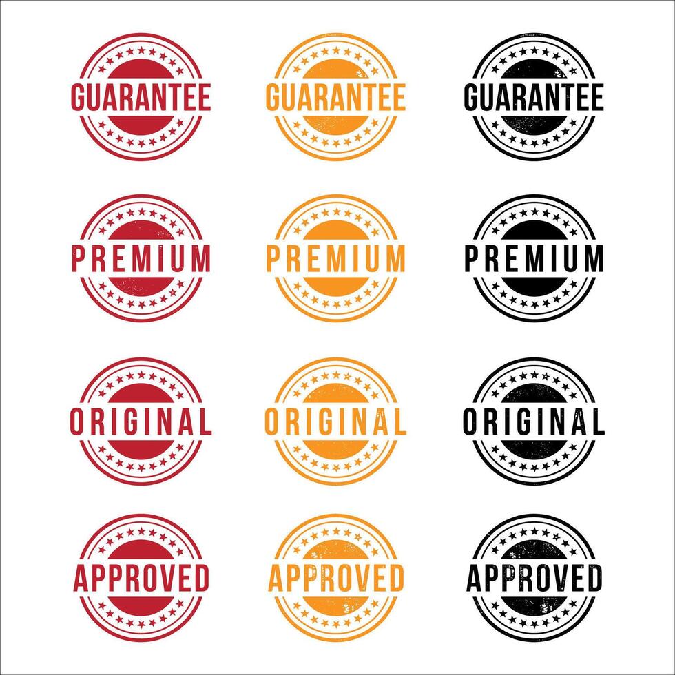 Warranty stamp collection on white background vector