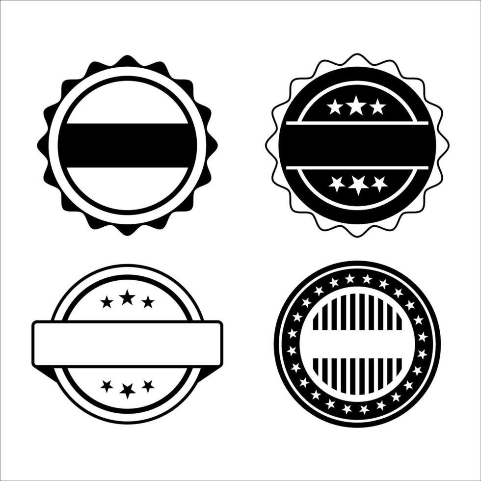 Stamp template black and white design vector