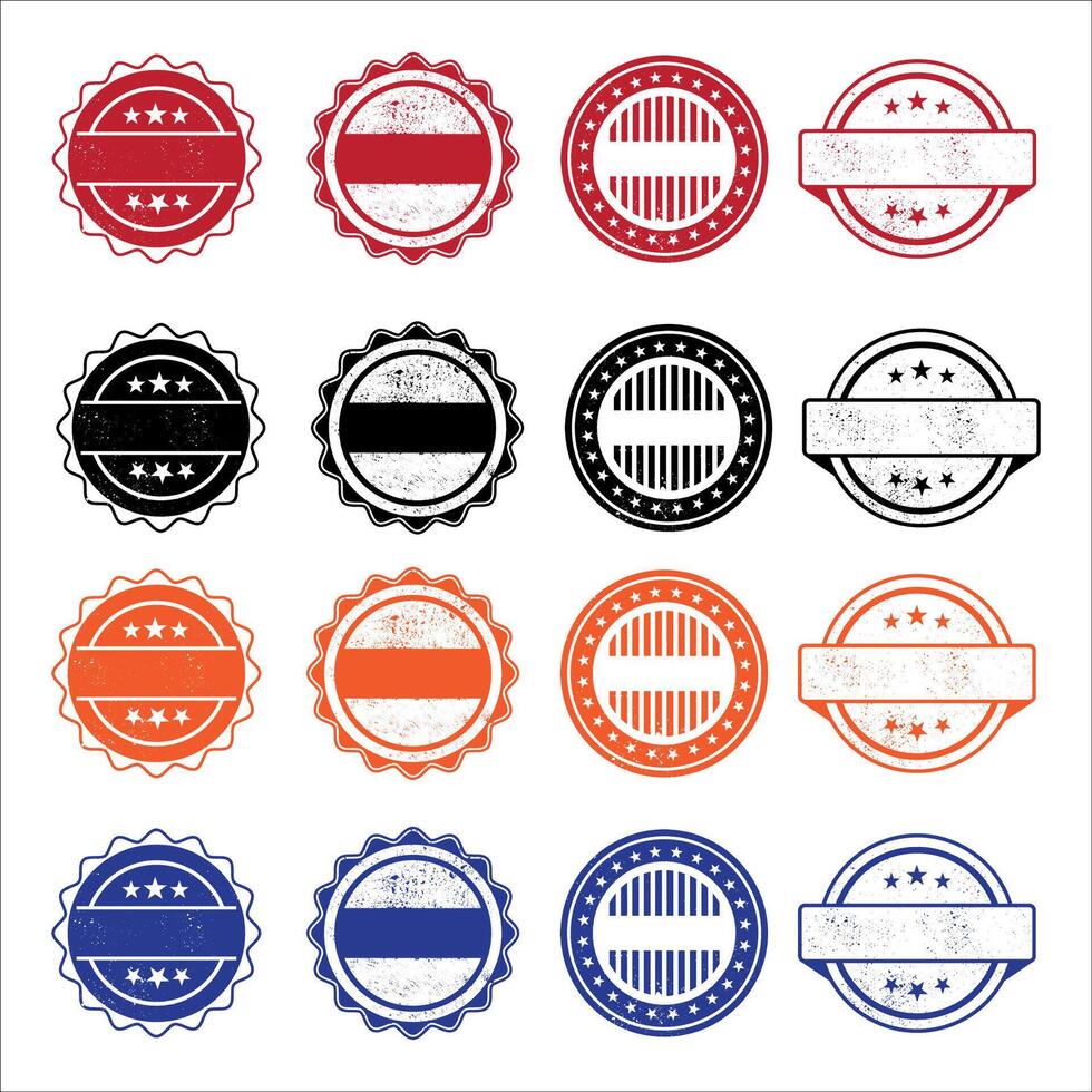 Stamp blank collection on white background. vector