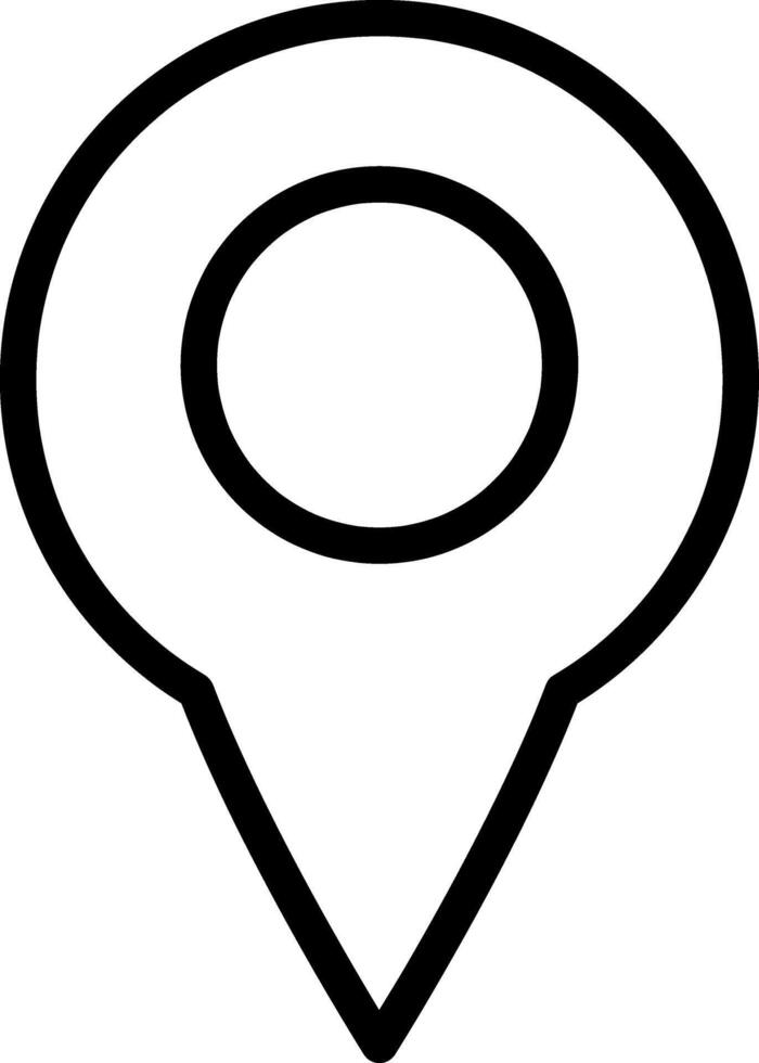 Outline map pointer black icon isolated GPS location vector