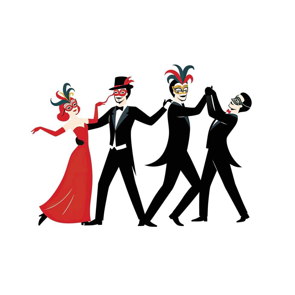 A group of people in formal attire dancing vector