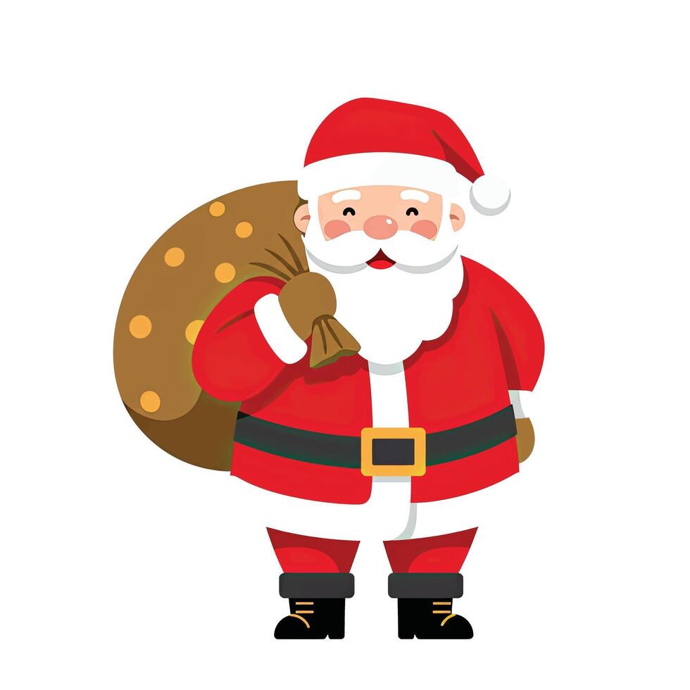 Santa claus with a sack of presents vector