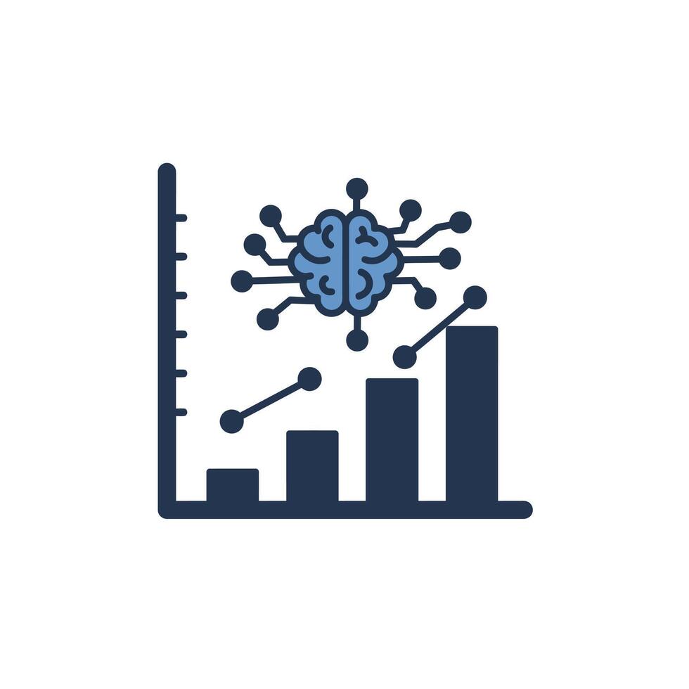 A graph with a brain on it vector
