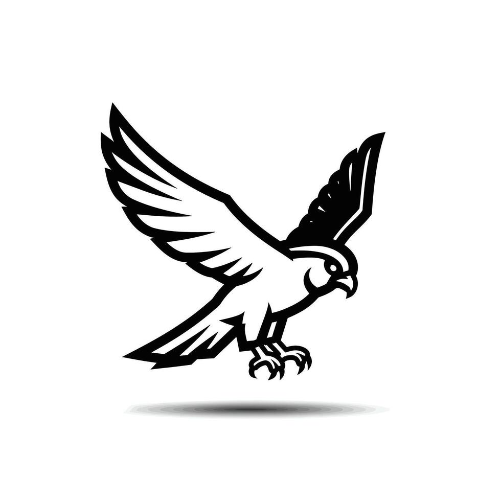 A black and white logo of an eagle vector