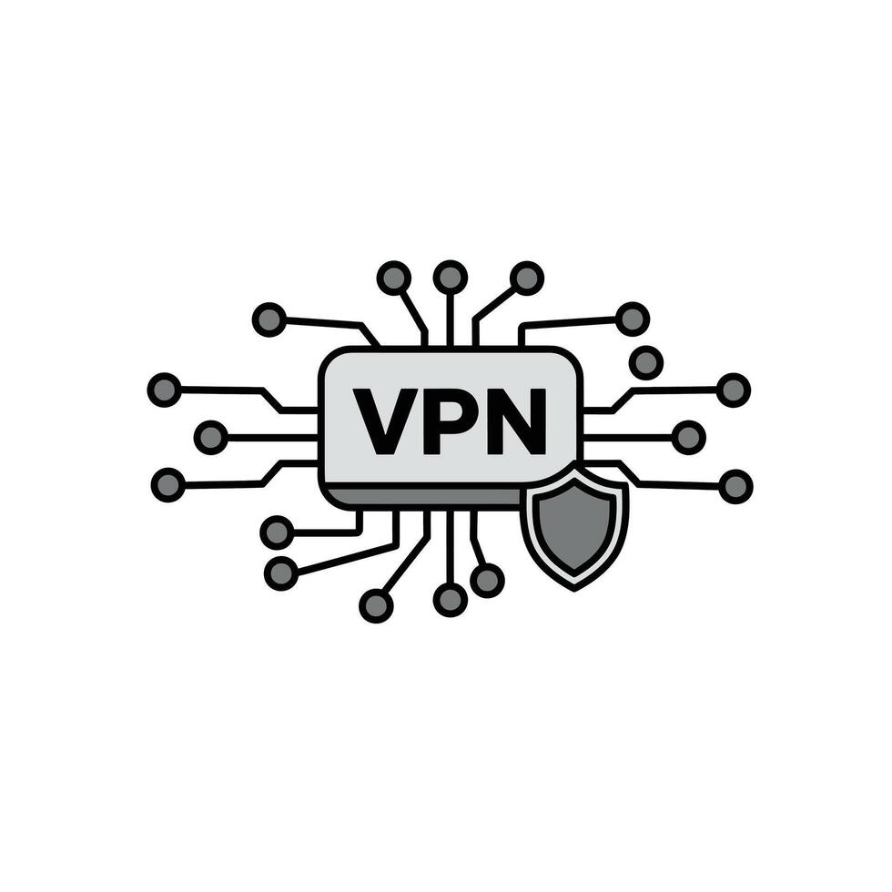 Vpn icon illustration isolated on white background vector