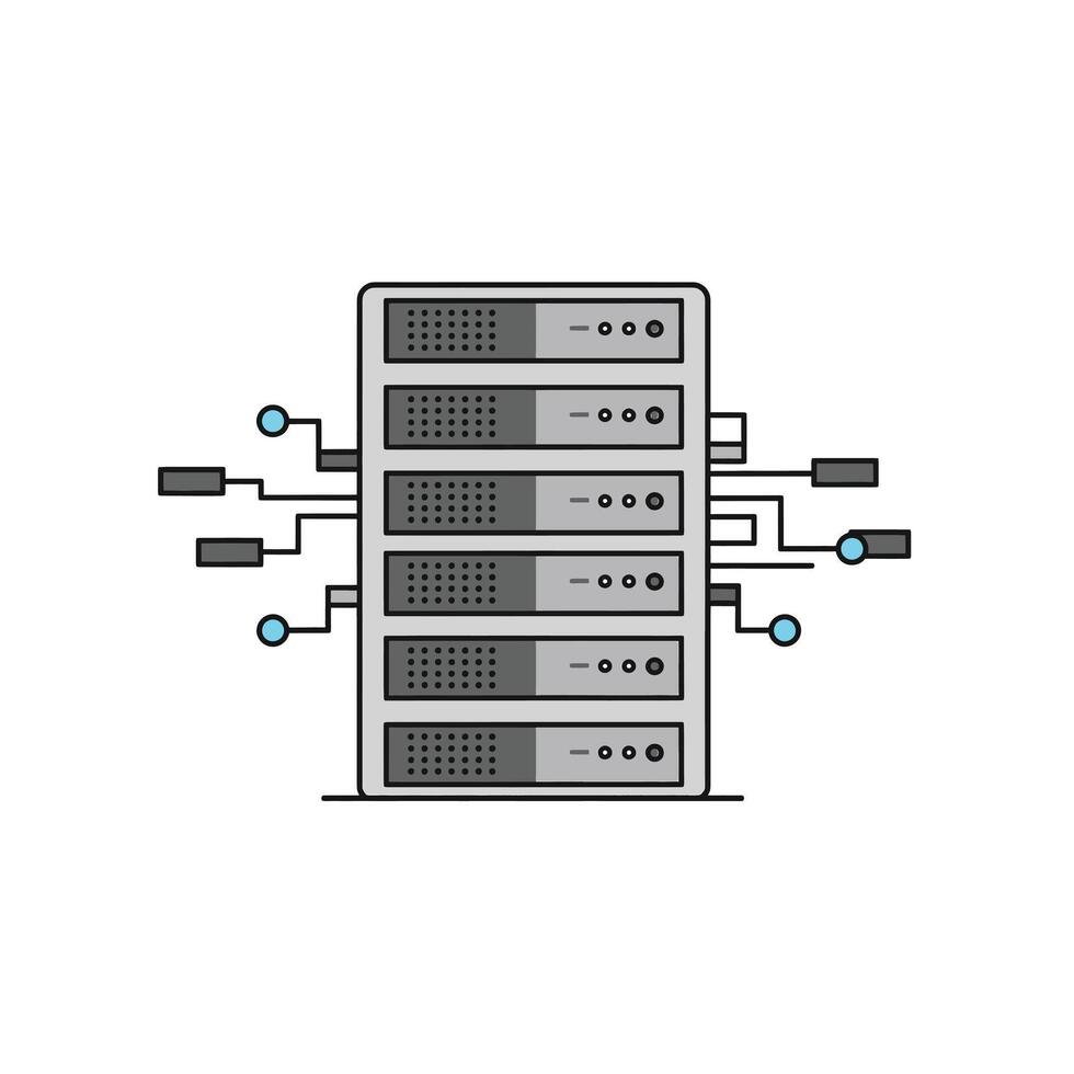 A server with multiple servers connected to each other vector