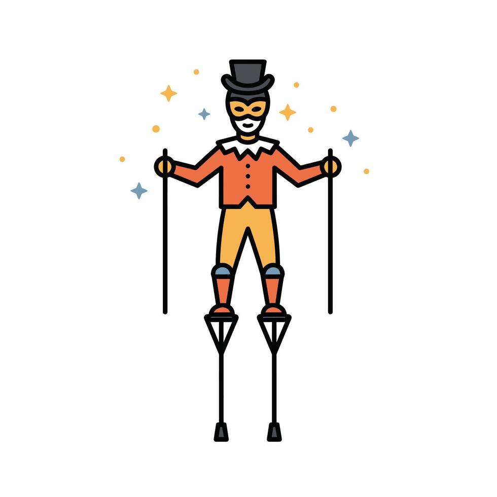 A man in a top hat and top hat is standing on skis vector