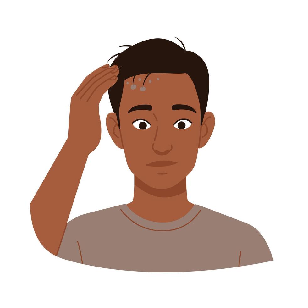 A man with a bald head and a black hair vector