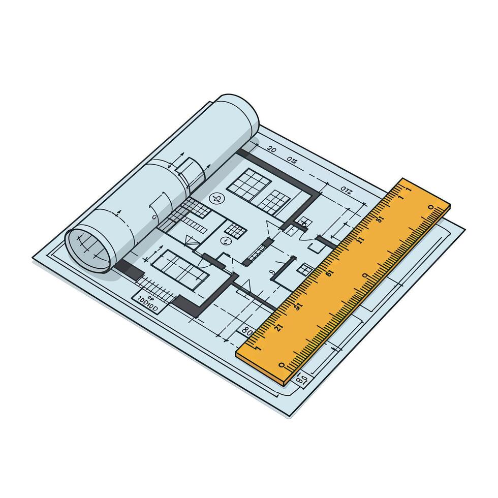 Architecture plan illustration vector