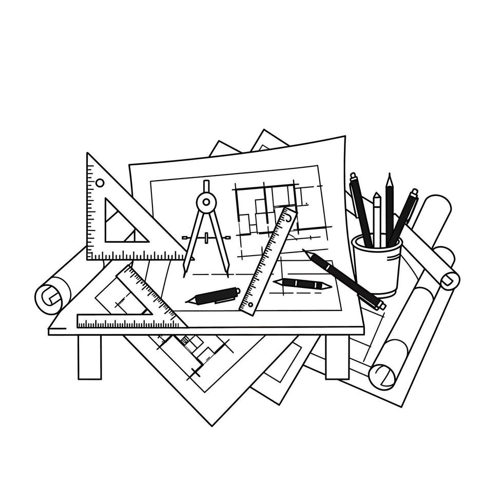Architecture drawing illustration illustration vector