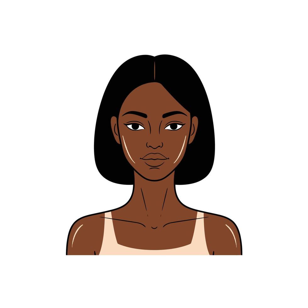 An illustration of a woman with dark skin vector