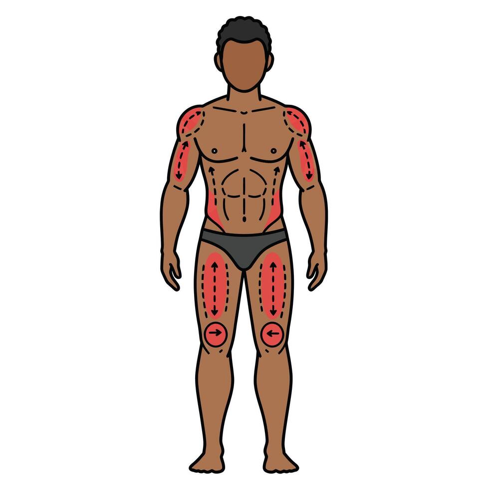 A man with red spots on his body vector
