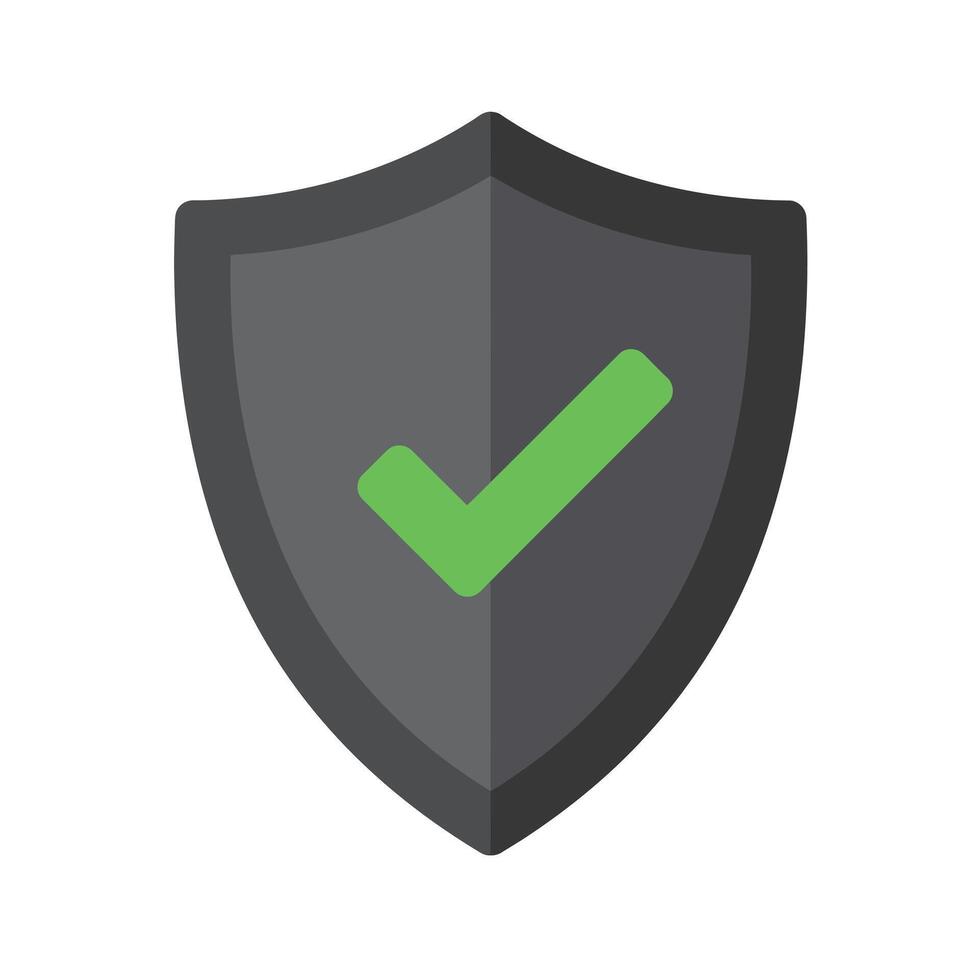 A shield with a green tick on it vector
