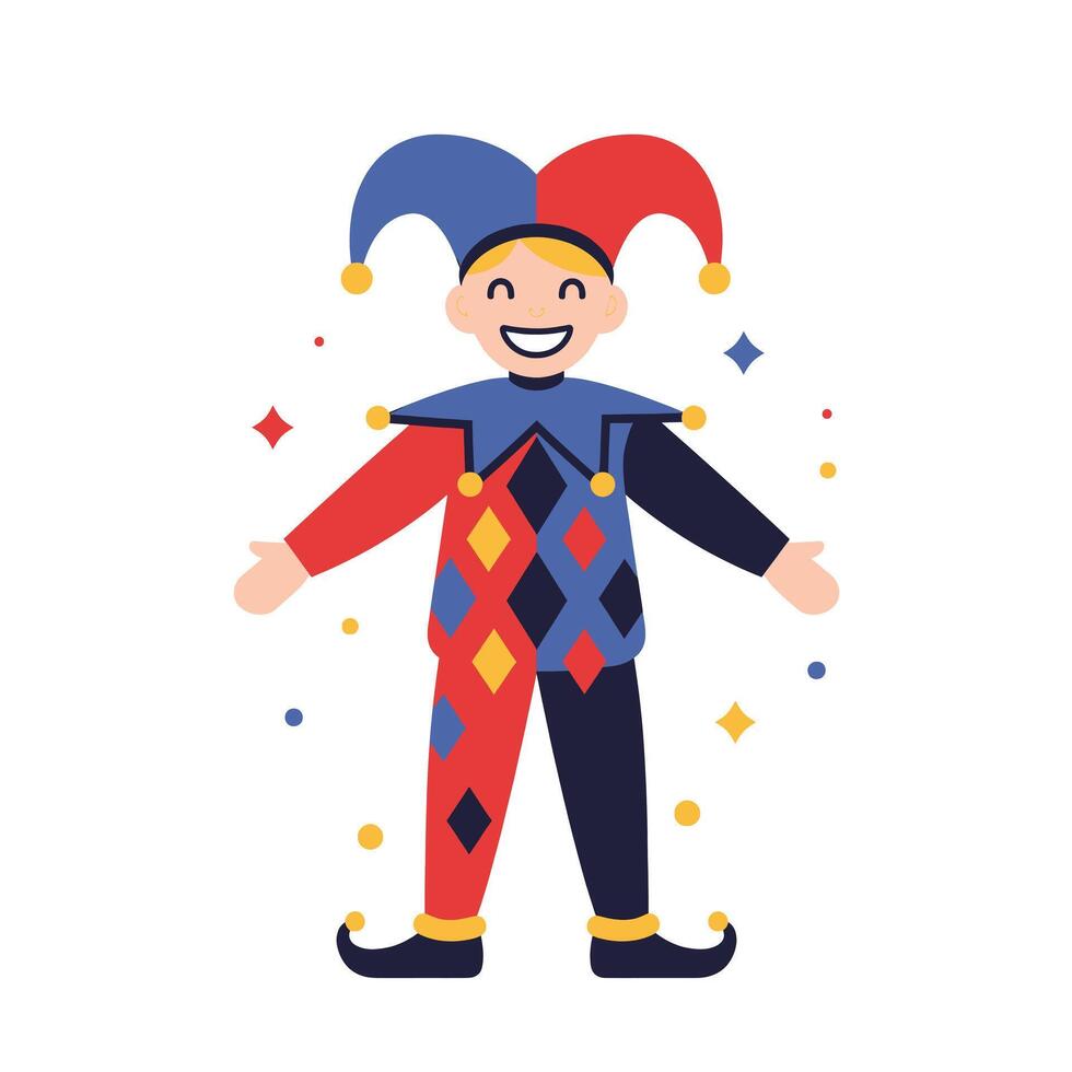 Jester character illustration vector