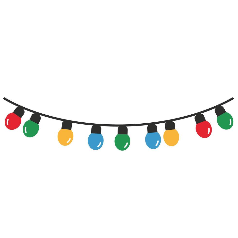 A string of christmas lights with different colors vector