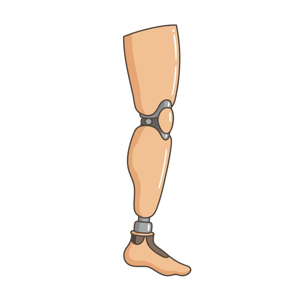 A leg with a prosthetic device on it vector