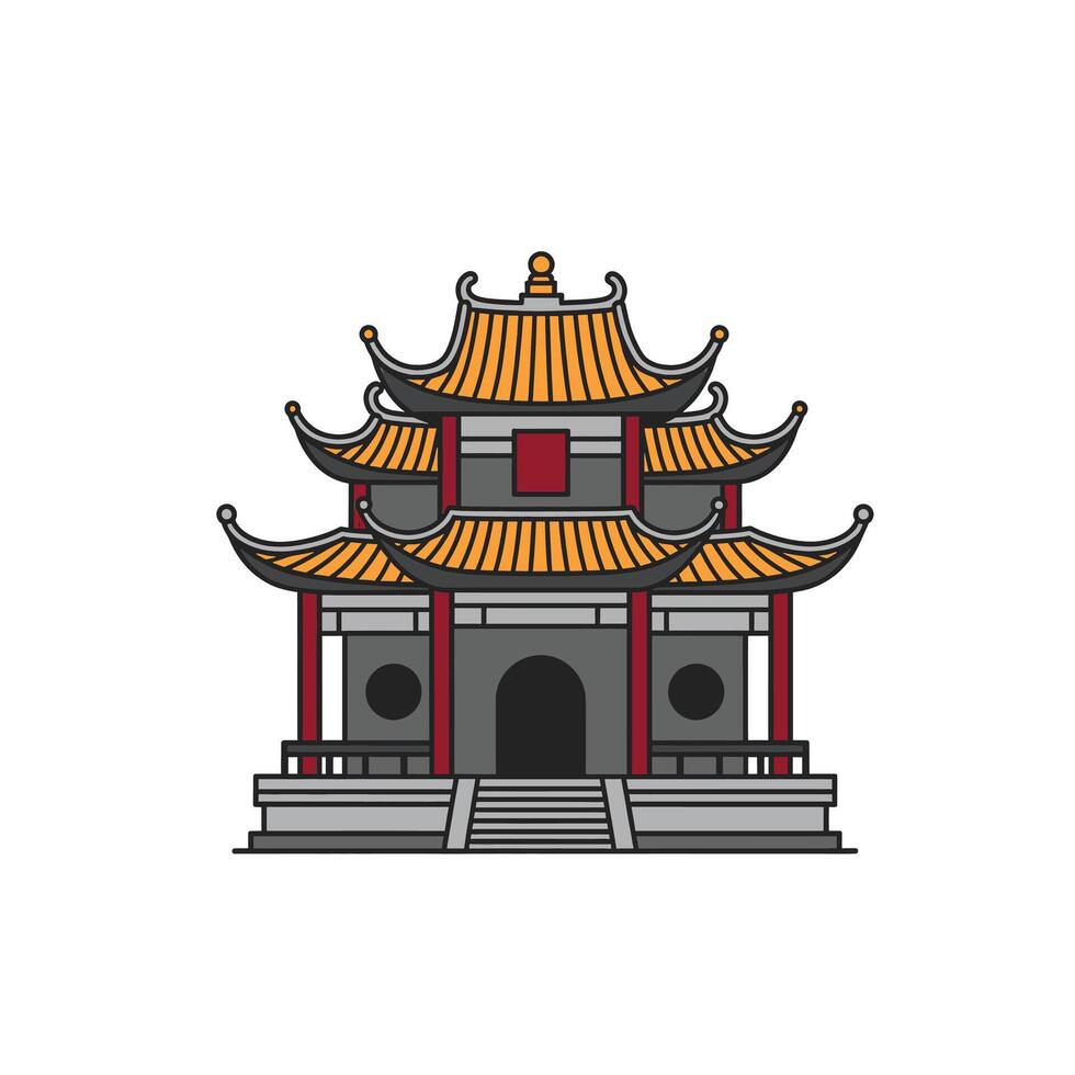 Chinese temple building illustration vector