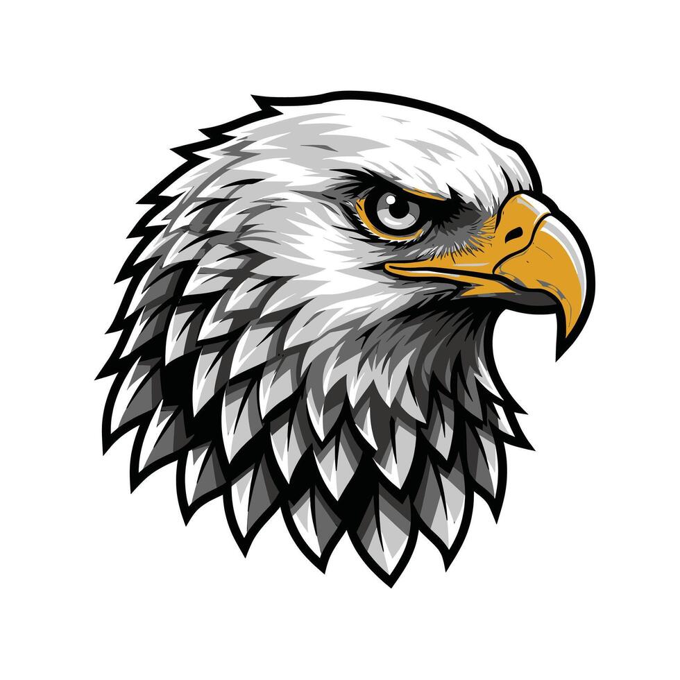 An eagle head with a yellow beak vector