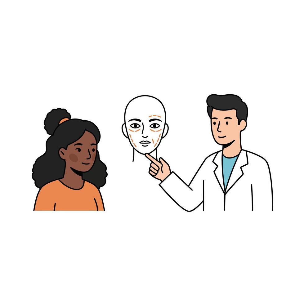 Illustration of a doctor and patient vector
