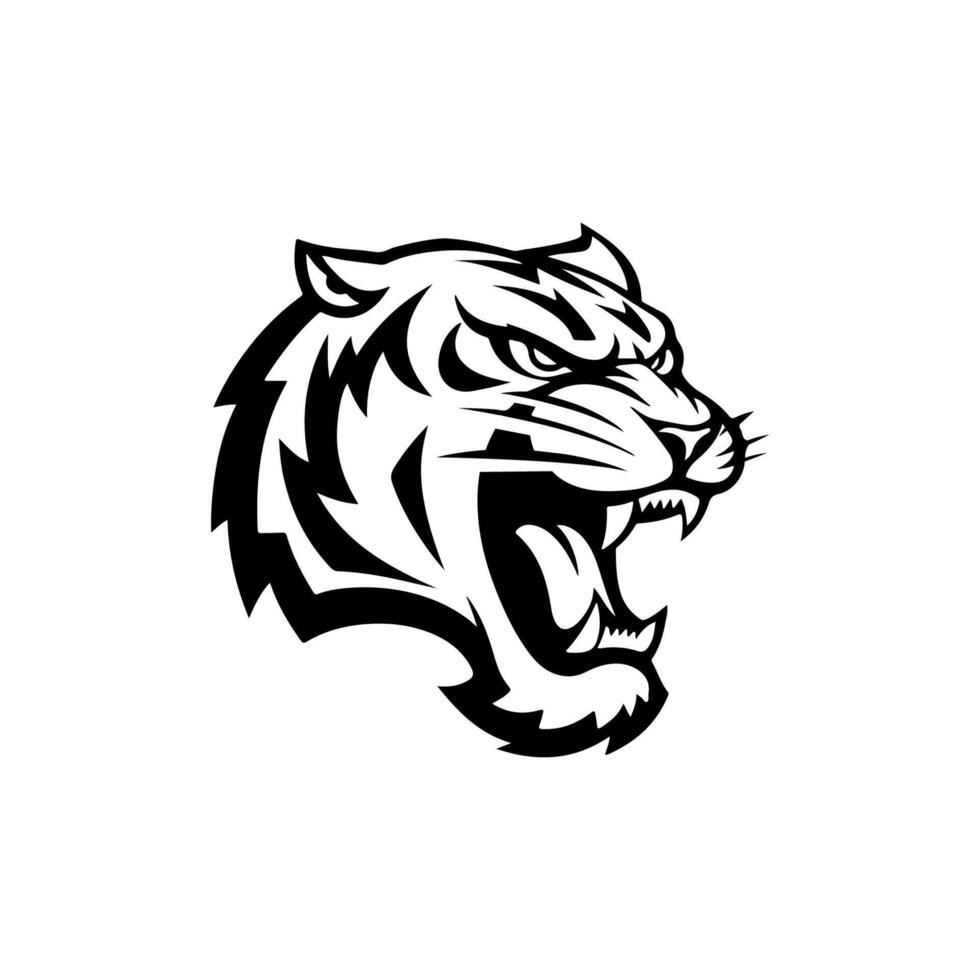 tiger head illustration isolated on white background. Images for logo, label, vector