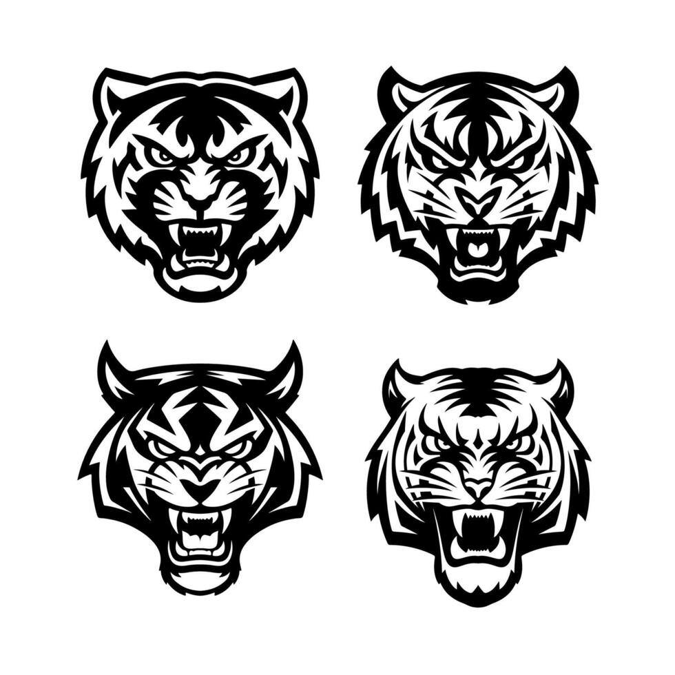tiger head illustration. isolated on white background. Images for logo, label, emblem. illustration. vector