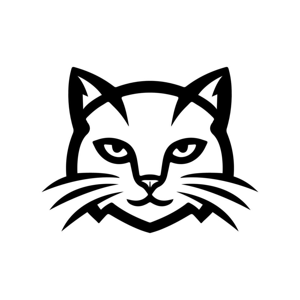 Cat head isolated on white background. illustration.. vector