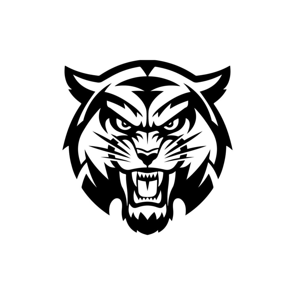 tiger head illustration isolated on white. background. Images for logo, label, emblem. illustration. vector