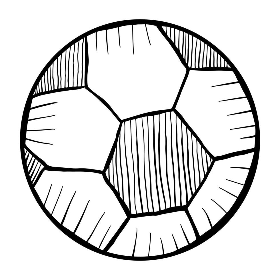 Hand drawn soccer ball doodle sketch vector