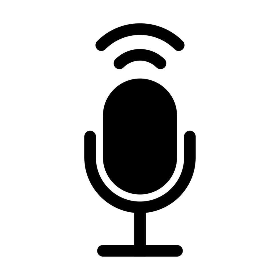 Microphone icon illustration for graphic design, logo, web site, social media, mobile app, ui. vector