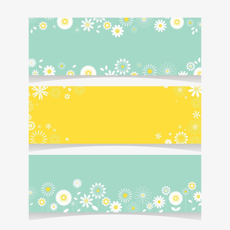Spring horizontal banner template set vector