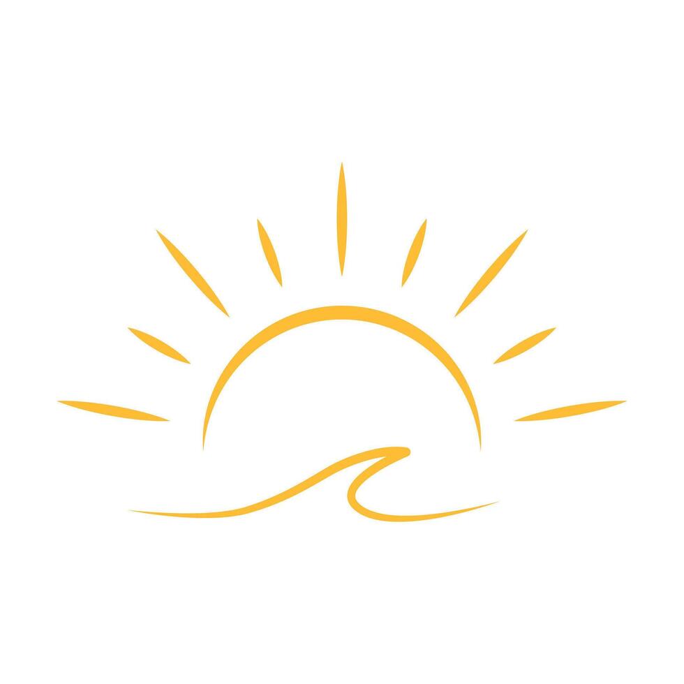 A half sun is setting downwards icon sunset concept. for graphic design, logo, web site, social media, mobile app, ui illustration vector