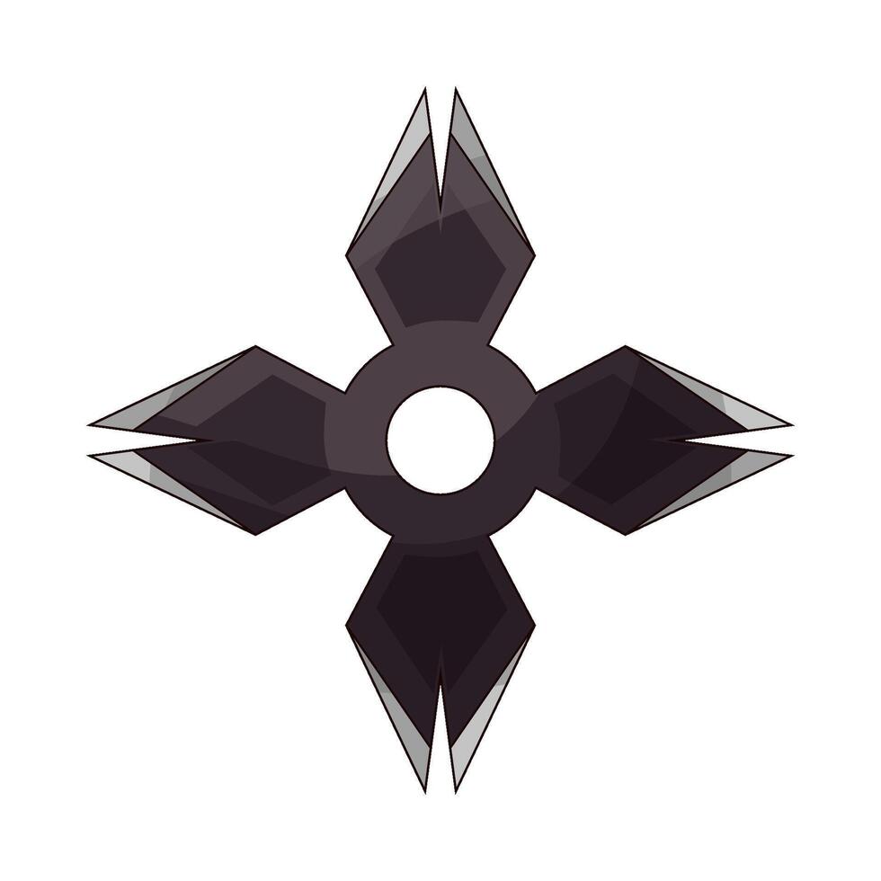The shuriken looks sharp with four sides vector