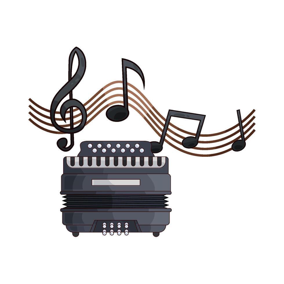 accordion with music vector