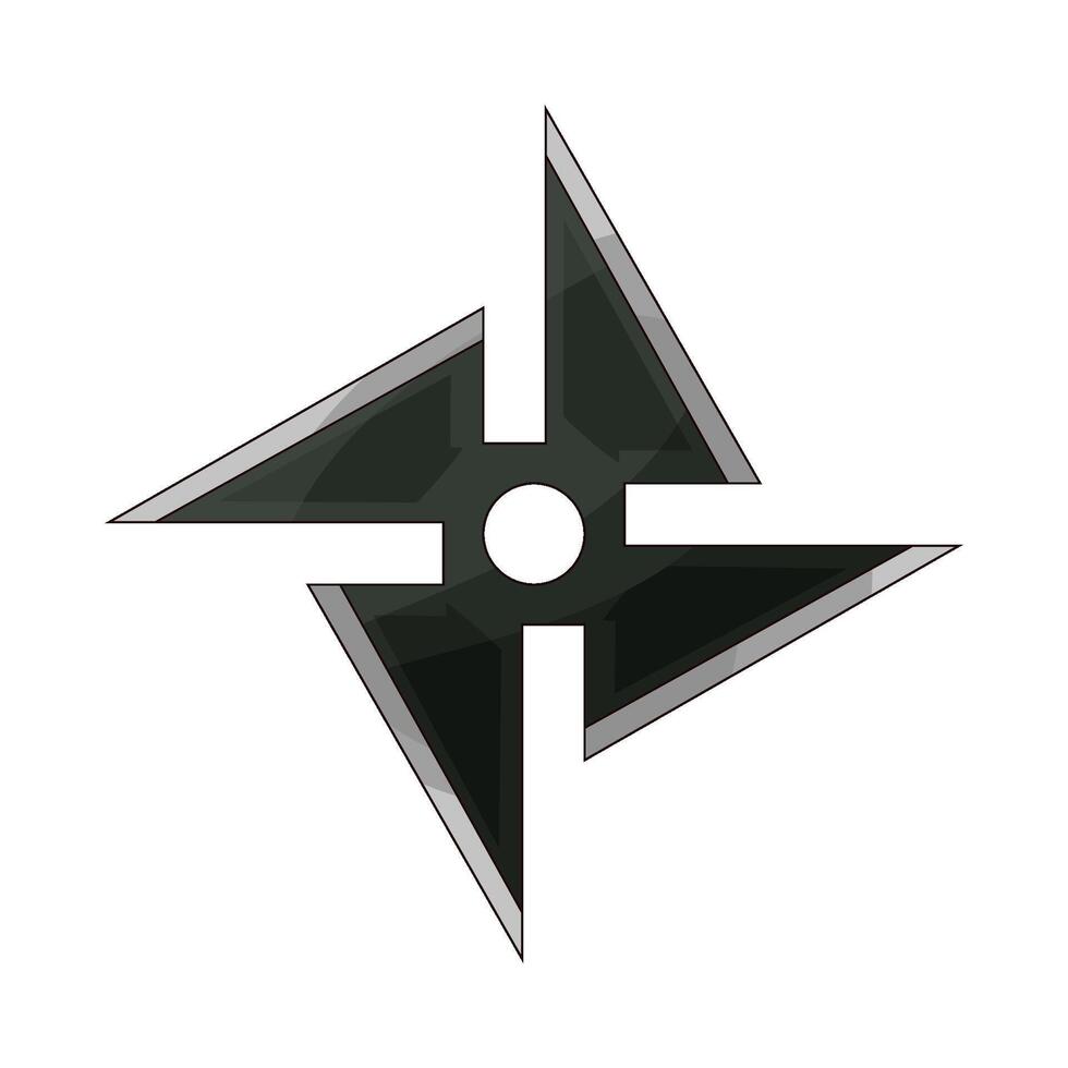 illustration of The shuriken looked sharp vector