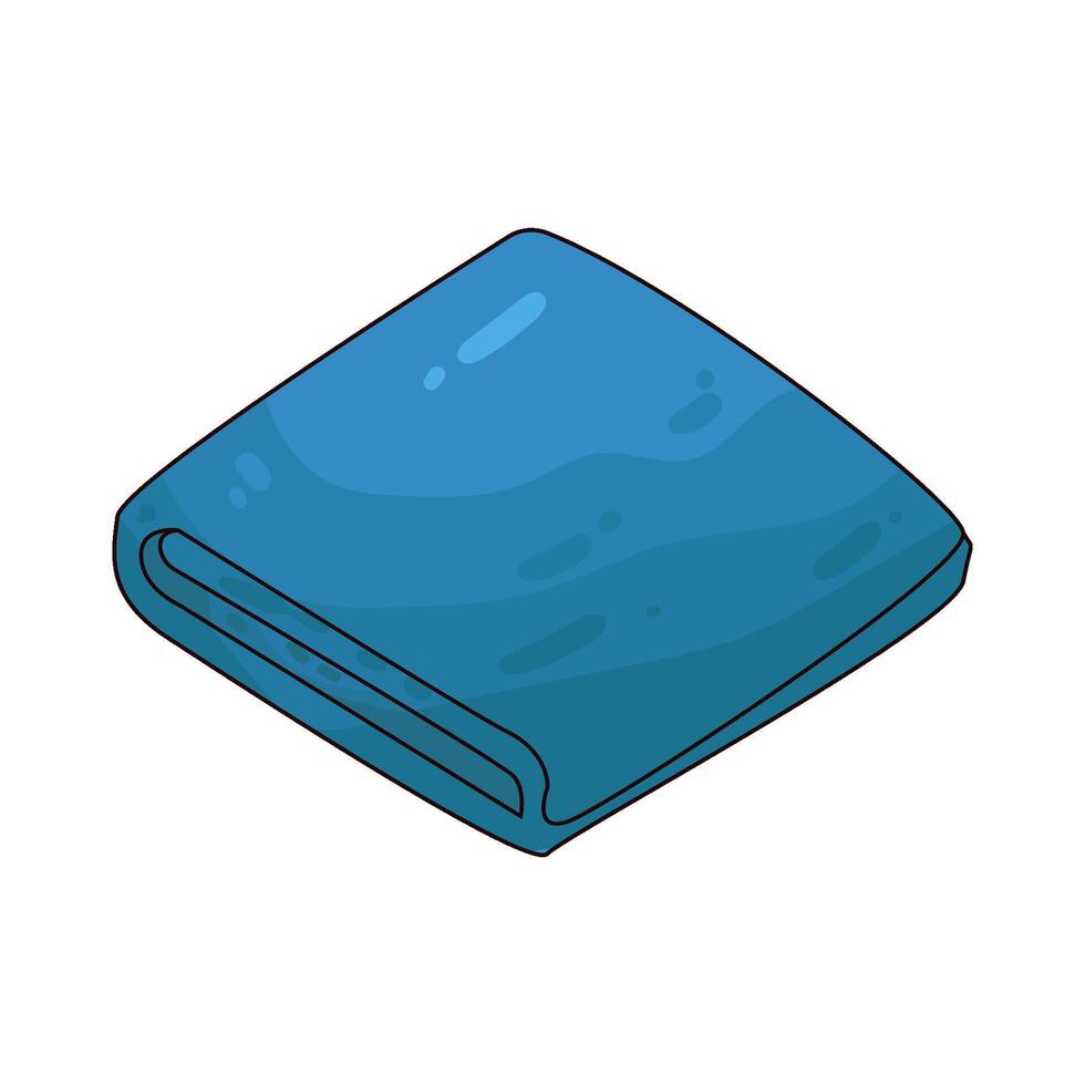 folded blue blanket vector